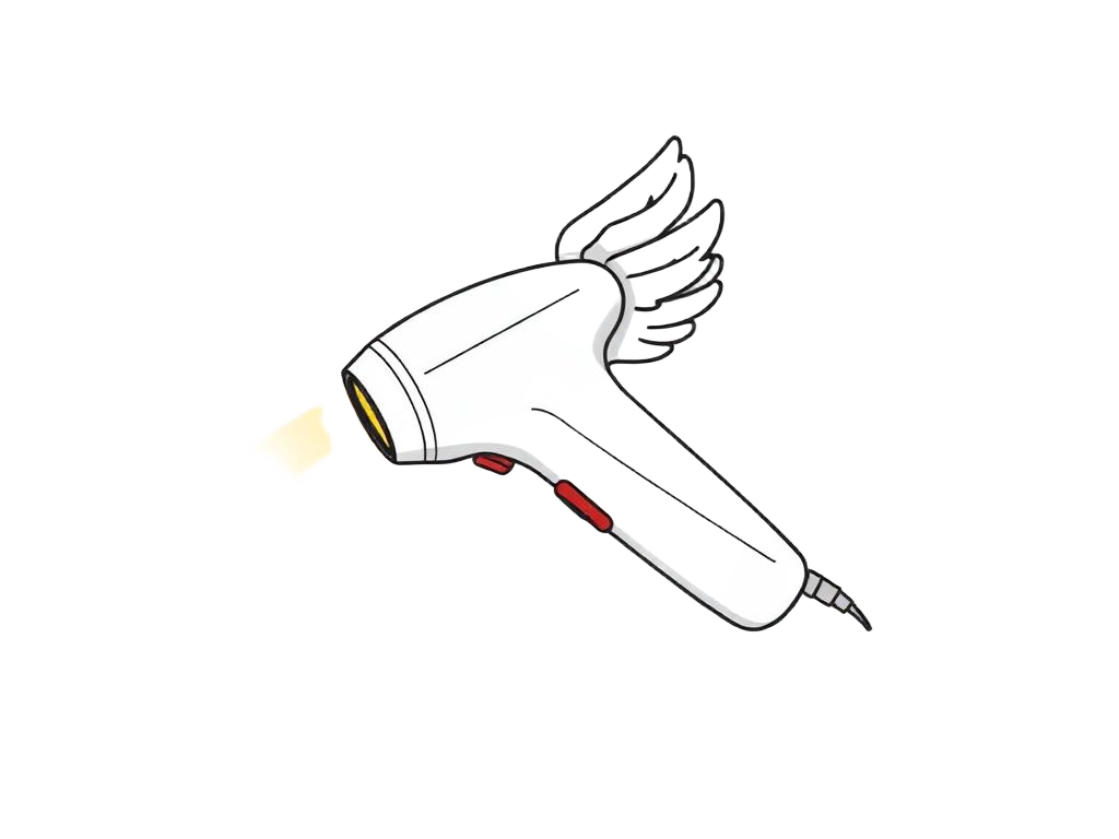 Laser handset with wings